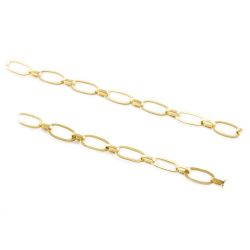 Pulseira Elos Ovais Laser em Ouro 18 Kilates - 24227